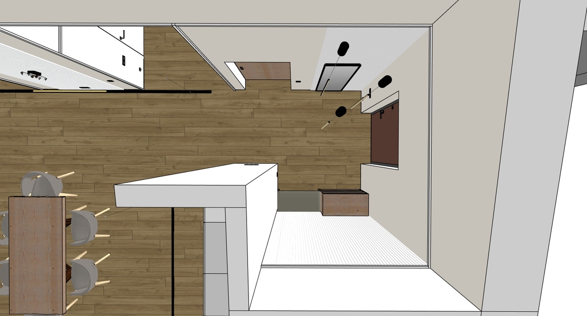 Эскиз кухни-гостиной в SketchUp