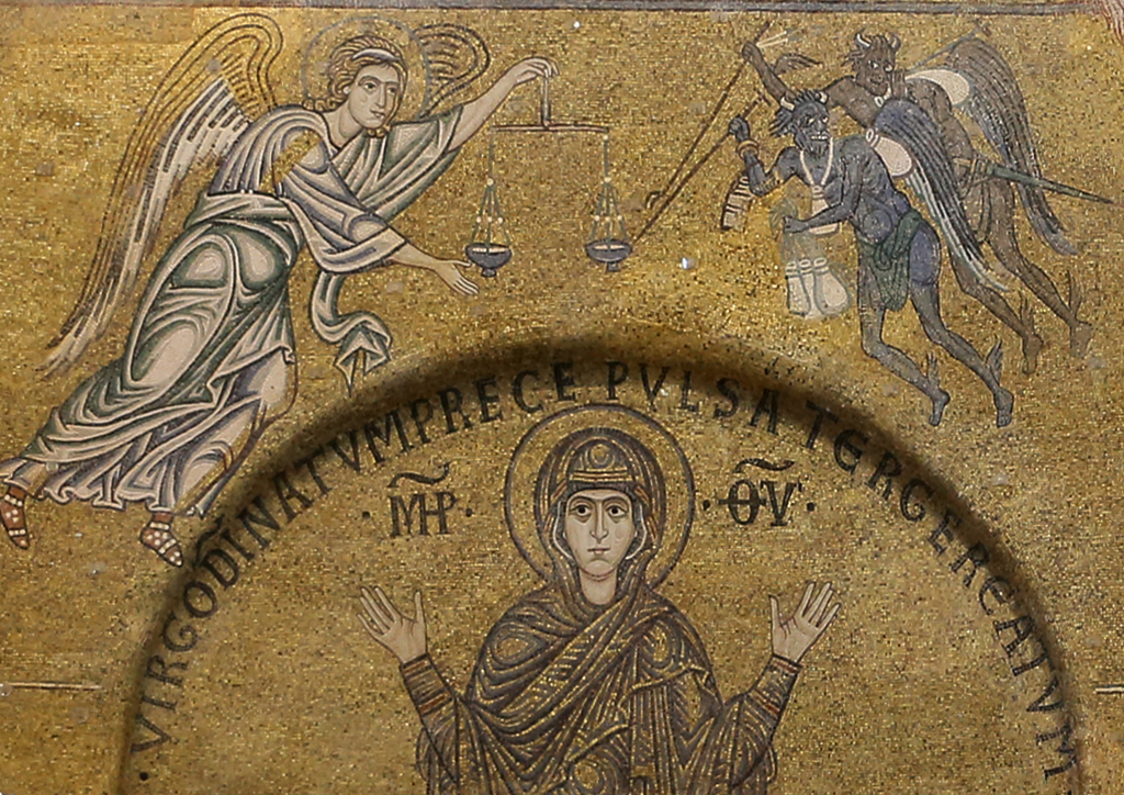 Фрагмент мозаики византийской школы"Страшный суд" церкви Санта Мария Ассунта на о. Торчелло, Италия.  XII в.