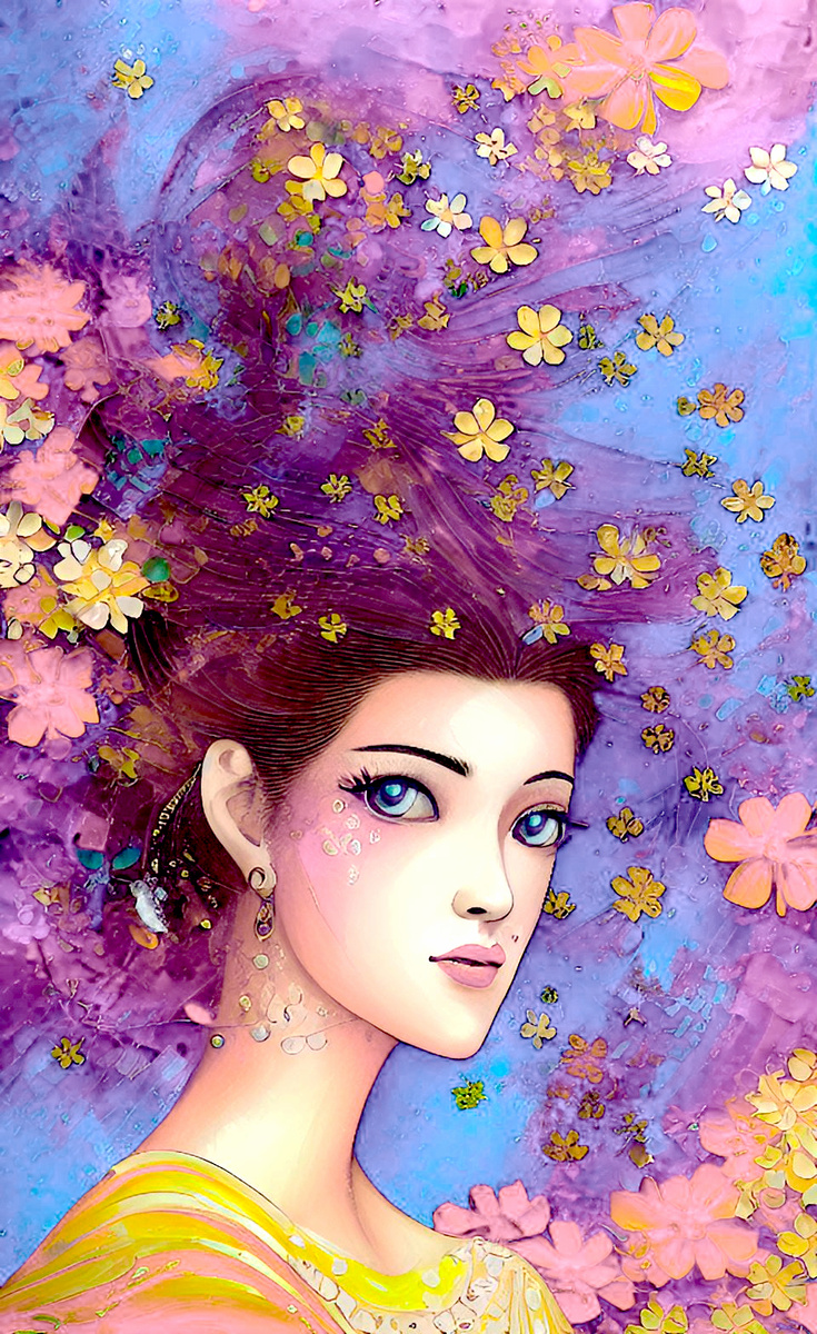 Розовая весна. Иллюстрация создана с помощью нейросети DreamAI и редактора Photoshop.