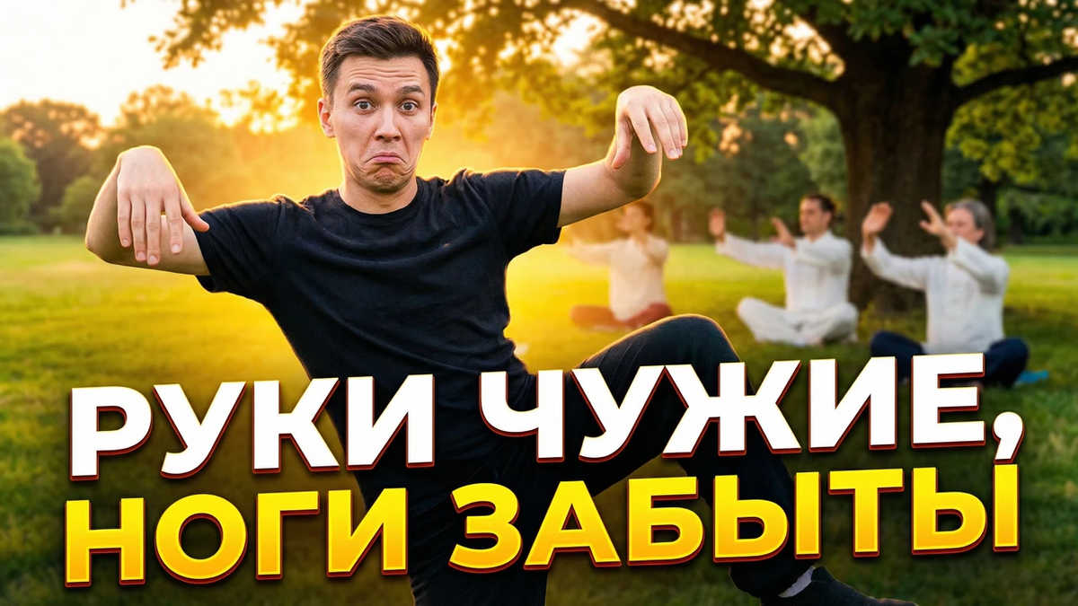 Первое занятие Цигун: руки чужие, ноги вообще забыты...