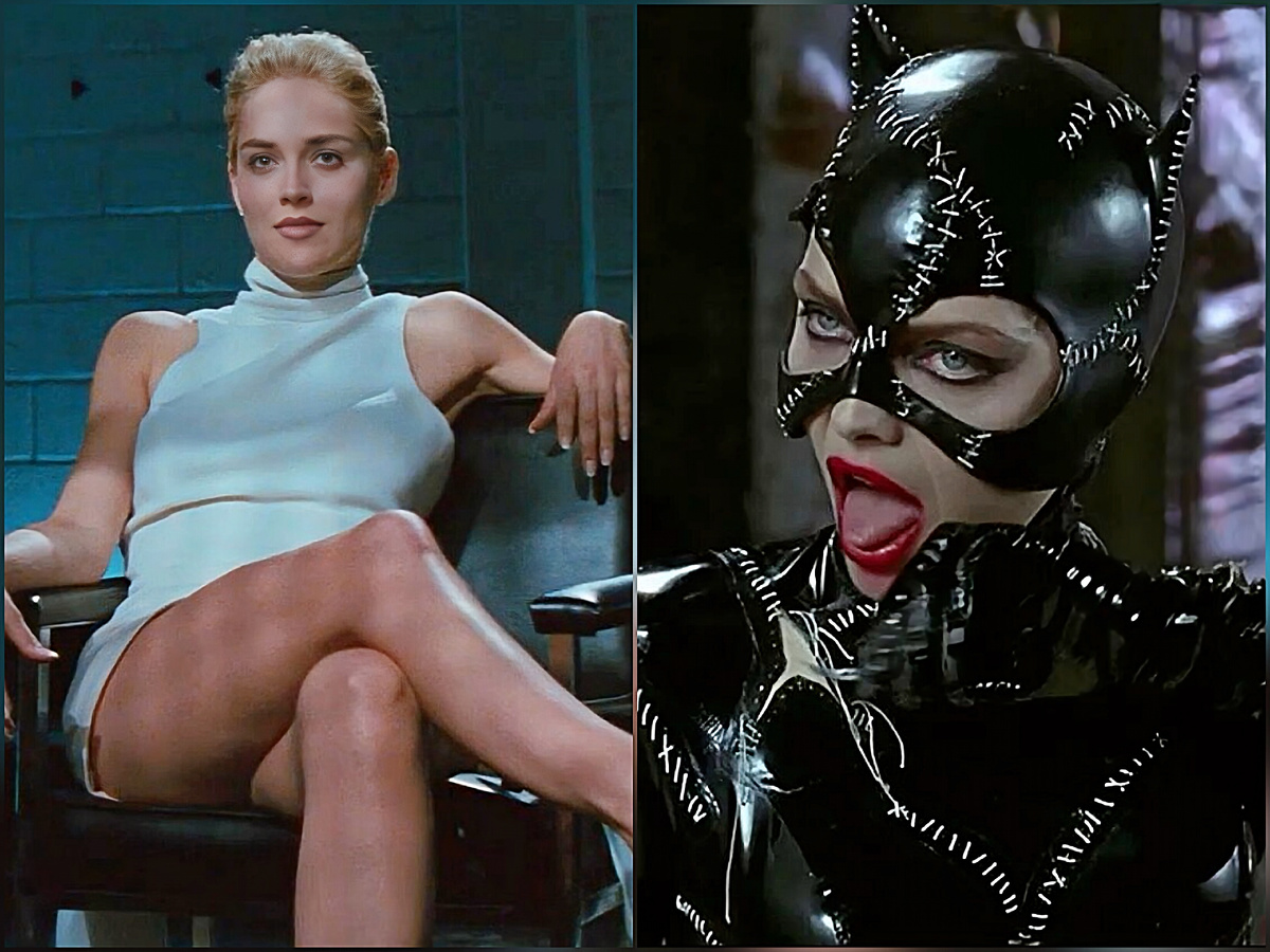 Кадры из к/ф «Основной инстинкт» (1992) и «Бэтмен возвращается» (1992)