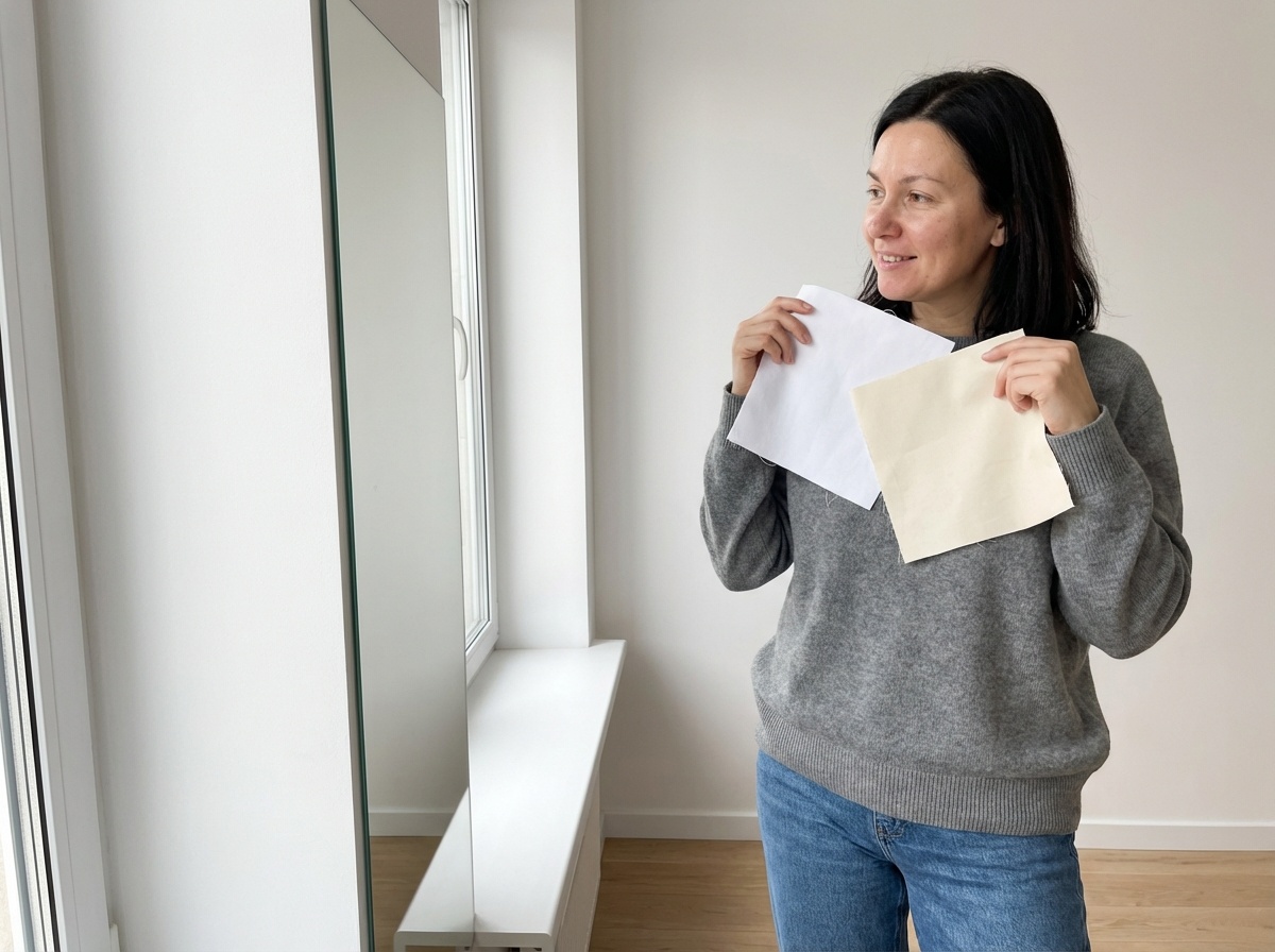 Одна и та же женщина - два разных цвета. Разница видна сразу.
