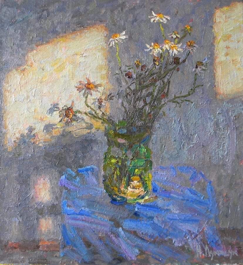 Николай Лукашук «Ромашки» 2019 холст, масло 60х50 в частной коллекции