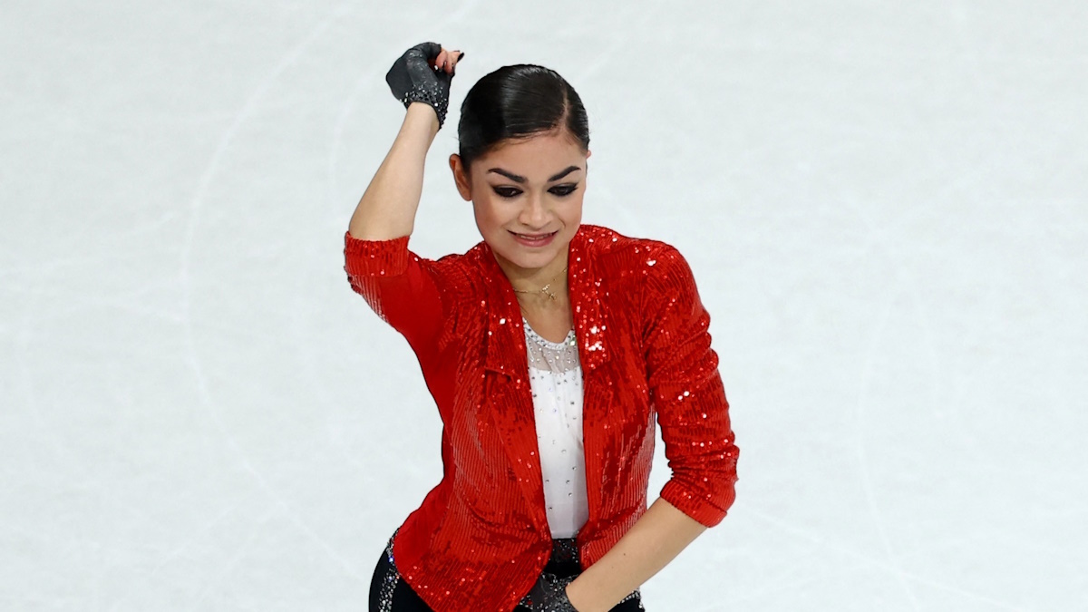    Аделия Петросян на Олимпиаде-2026 в Милане в короткой программе. Фото: REUTERS/Claudia Greco
