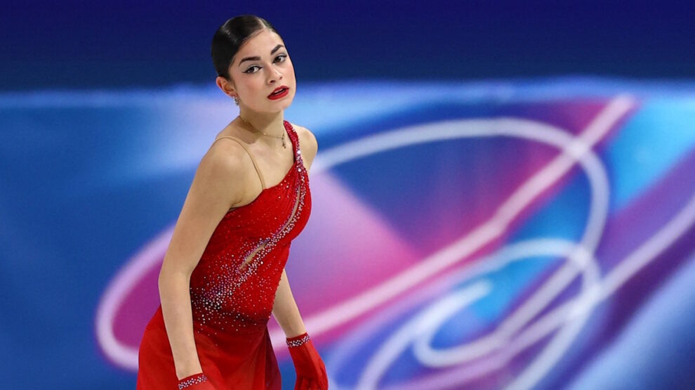    Фигуристка Аделия Петросян в произвольной программе Олимпиады-2026 в Милане. Фото: REUTERS