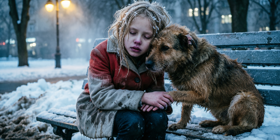 Холодной ночью собака пришла к замерзающей, бездомной девочке и спасла её. А что произошло дальше поразило всех до глубины души..