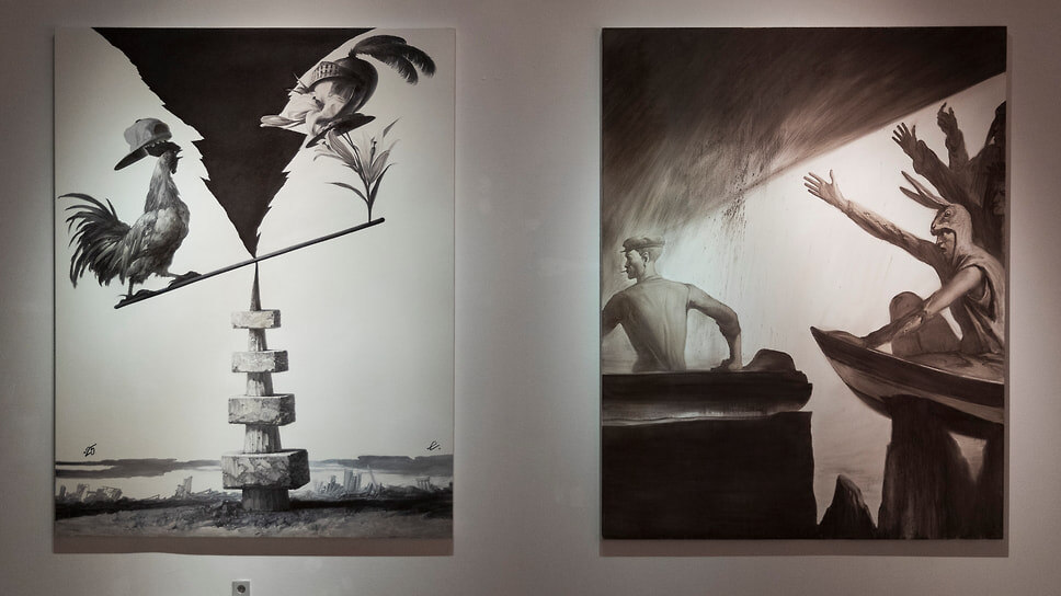 Экспозиция выставки Егора Кошелева «Красные и чёрные» в галерее Ovcharenko.📷Фото: Natasha Polskaya