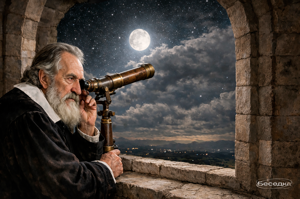 Галилей собрал зрительную трубу.