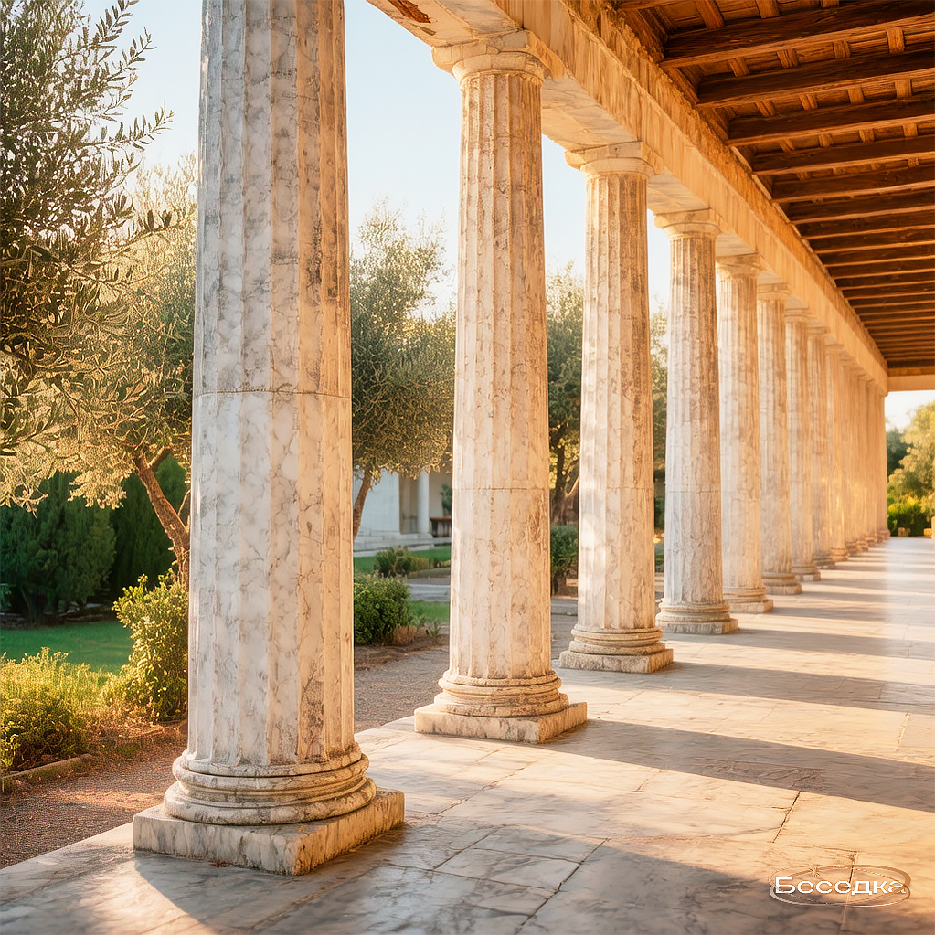 Так выглядела крытая галерея для прогулок - перипатос.