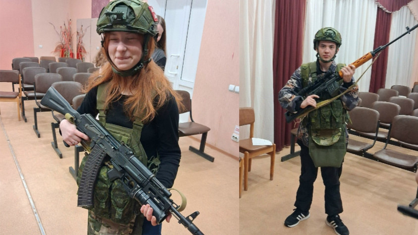 Студенты КЦО № 1 делали фото на память в стиле «милитари»