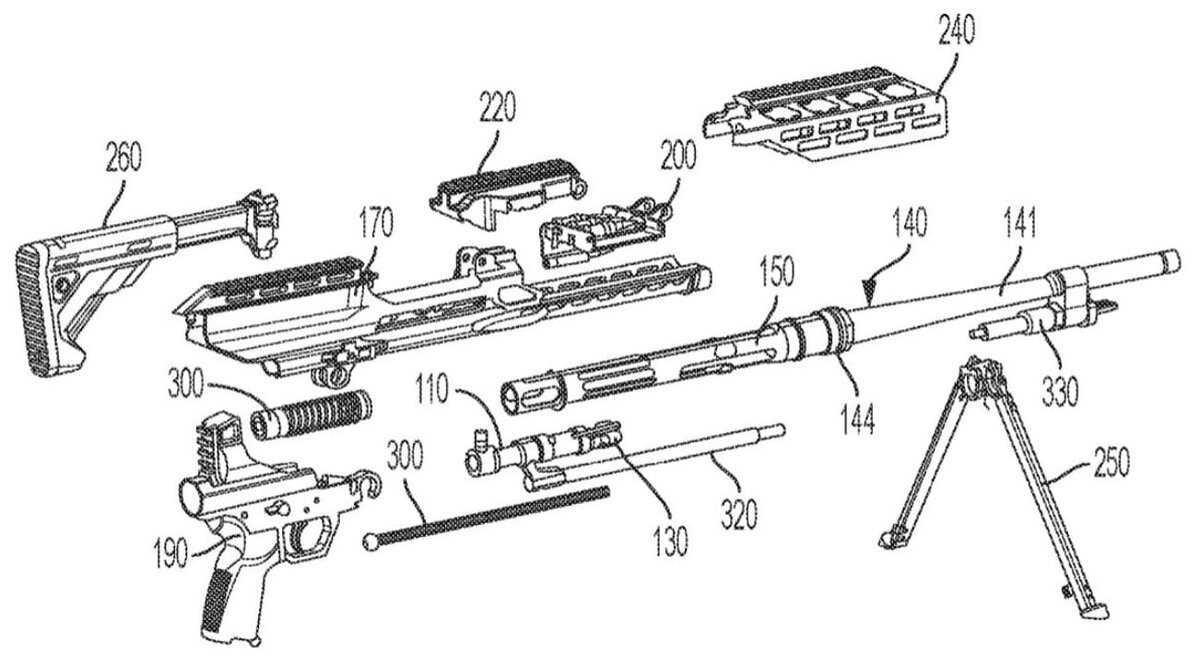 Устройство NGSW-AR / XM250 Automatic Rifle (рисунок из патента).