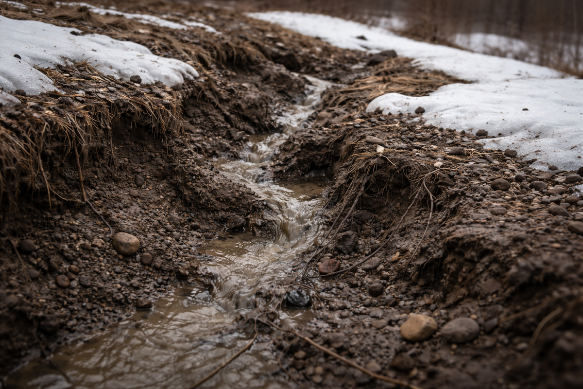 Весенний размыв - это не теория, это работа воды