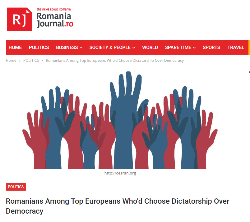 Румыны входят в число европейцев, которые предпочли бы диктатуру демократии.
