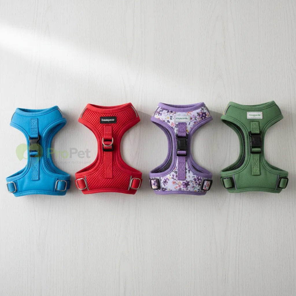 Различные виды шлеек для кошек.