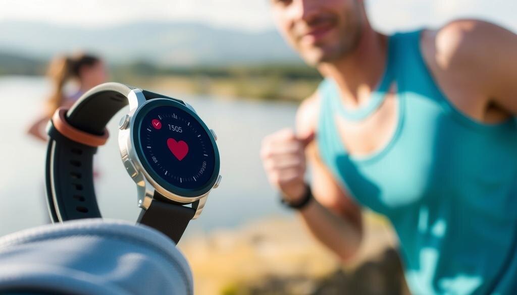    Иллюстрация умных часов, отслеживающих сердечный ритм