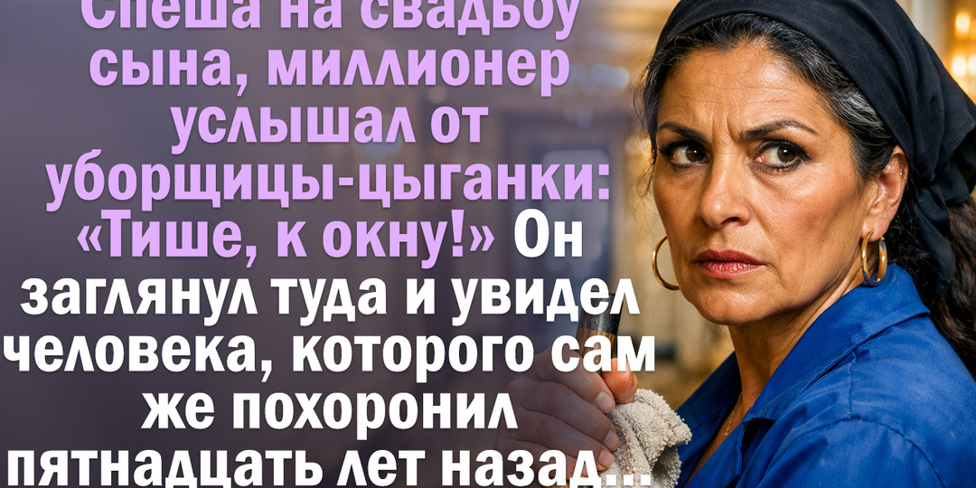 Спеша на свадьбу сына, миллионер услышал от уборщицы-цыганки: «Тише, к окну!» Он заглянул туда и увидел того, кого не ожидал.