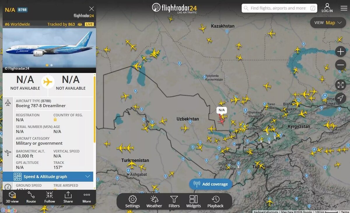 Американский борт засёк сервис Flightradar
© Photo : Сервис Flightradar