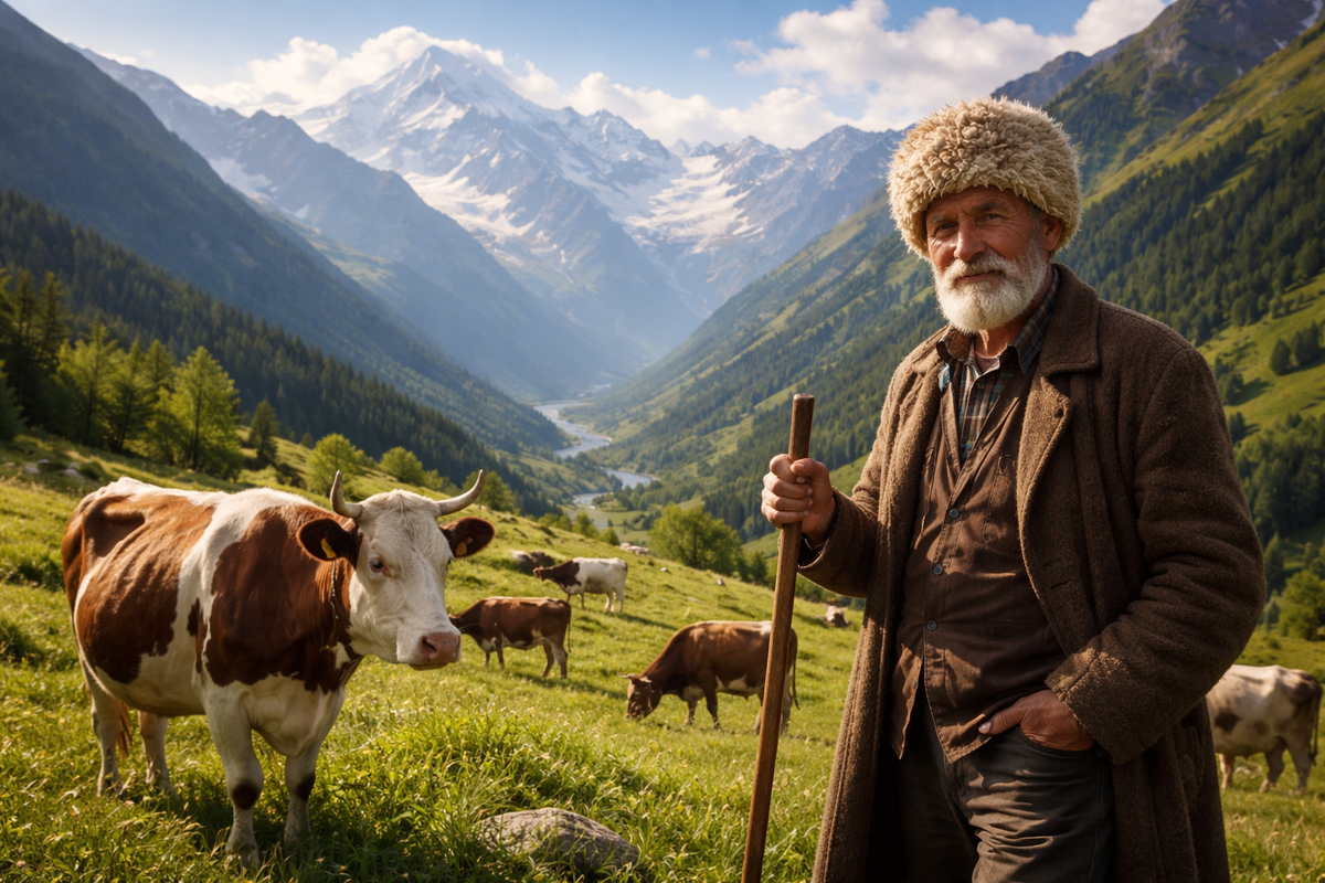 Постух в горах северного кавказа 