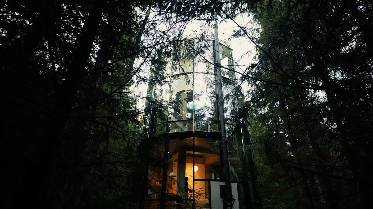 Дом-номер, утопающий в хвойном лесу, на территории отеля «Боброленд».