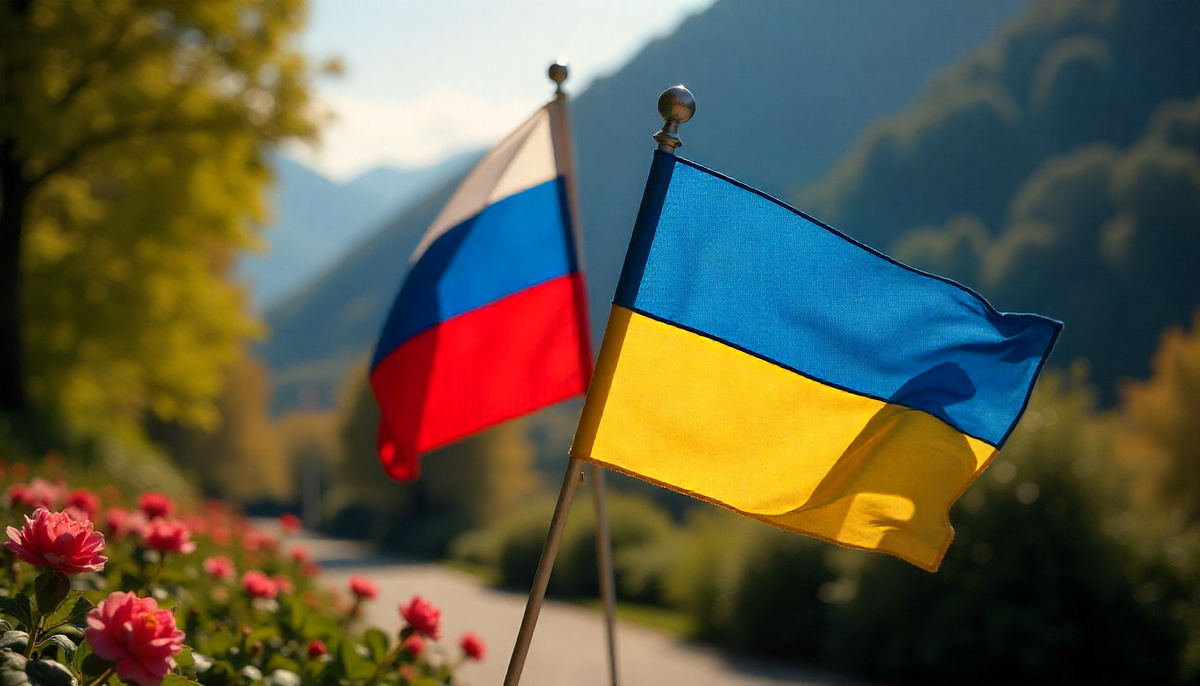    флаги России и Украины Россия Украина ИИ