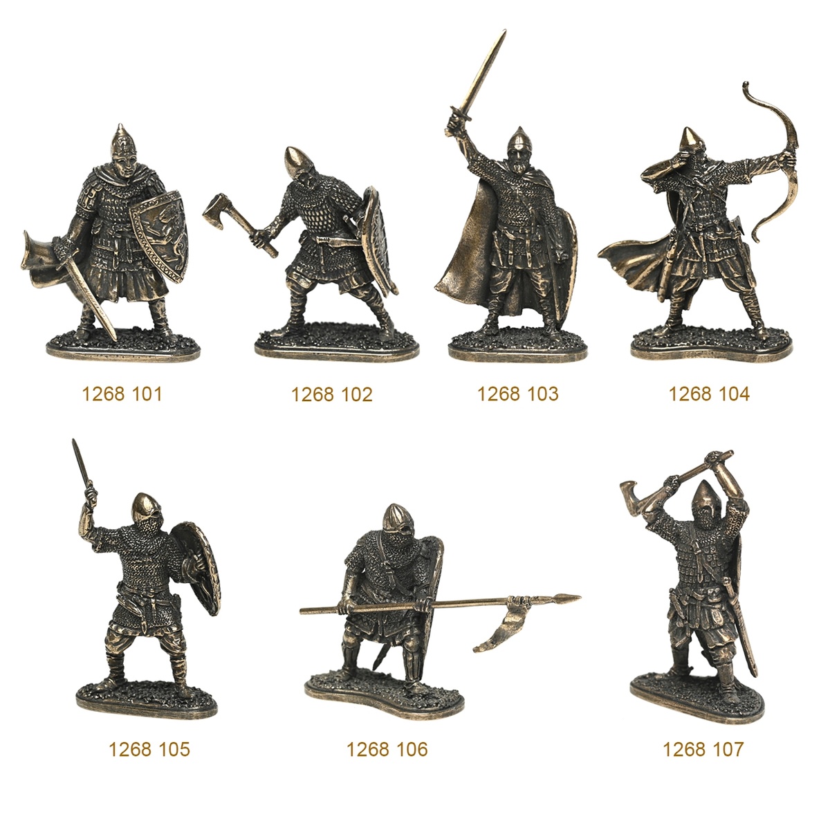Набор пеших русичей "Раковорское сражение, 1268 г." с номерами.