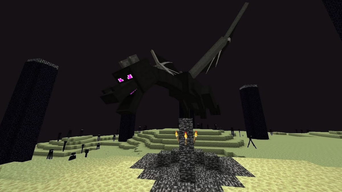 Дракон Края. Скриншот Minecraft