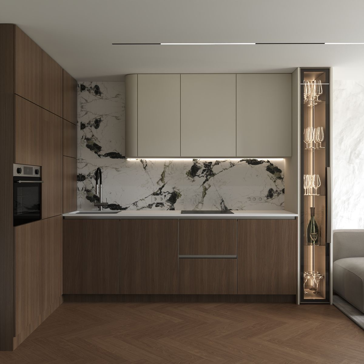 Верхние шкафы с закруглением