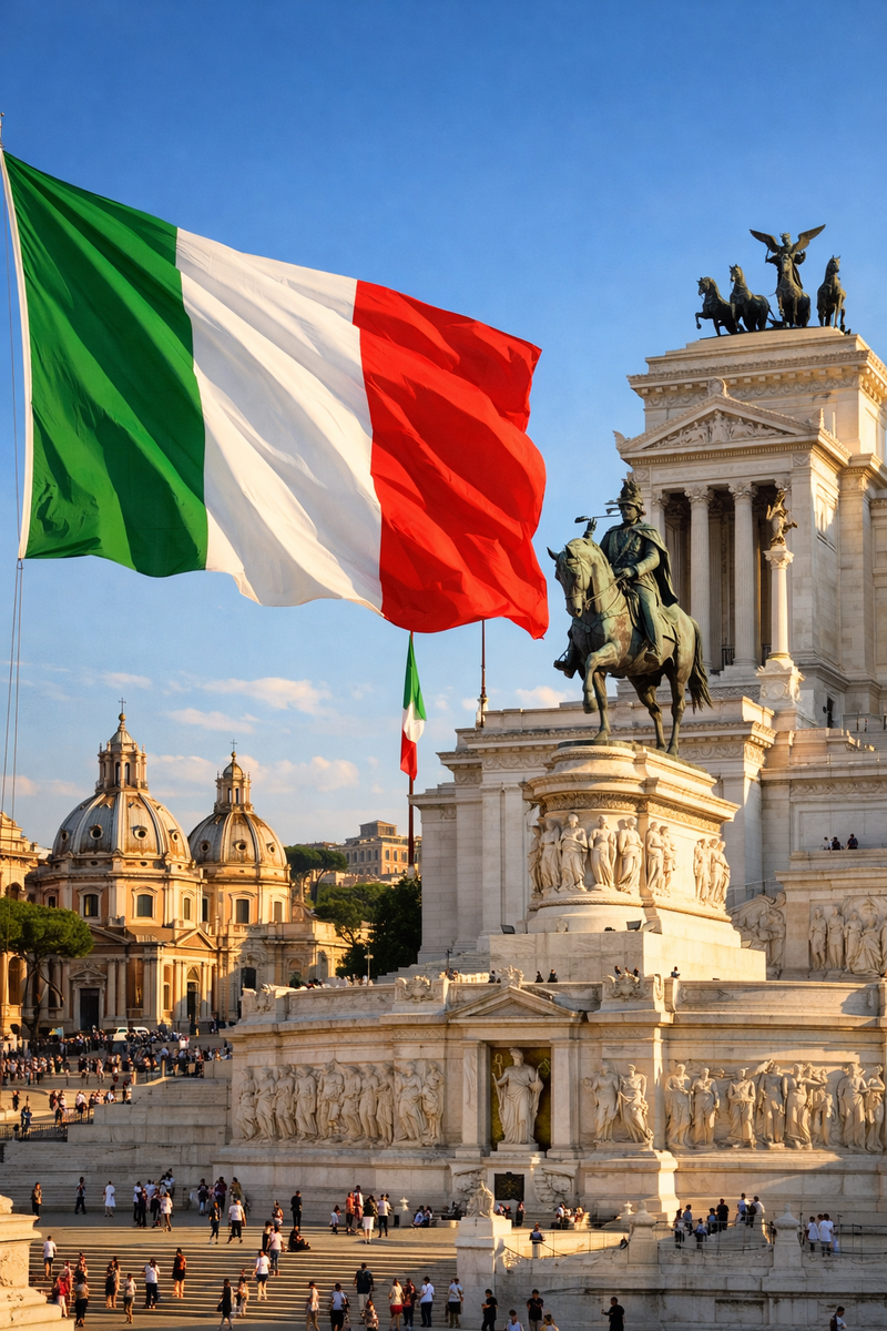 Площадь Венеции с памятником королю Виктору Эммануилу II Савойскому, Рим
