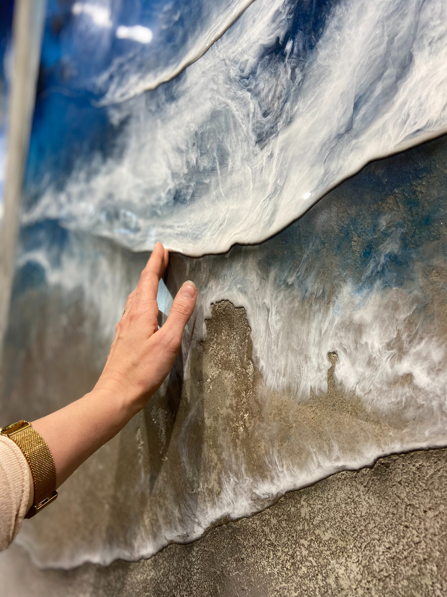 Волны на холсте картина