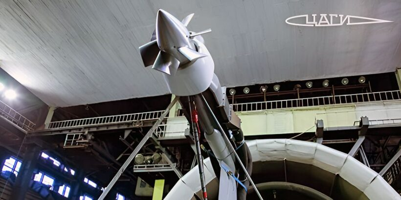 Воздухозаборник ТВРС-44 в аэродинамической трубе Т-104