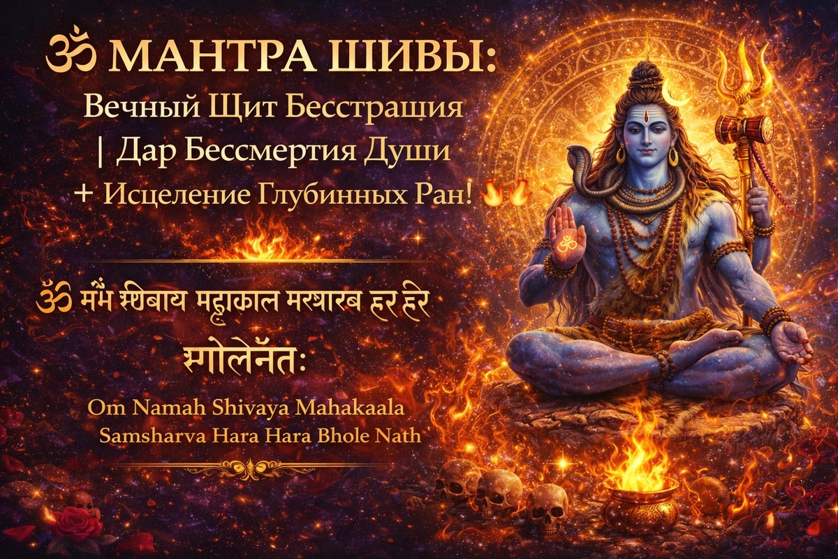🕉️ МАНТРА ШИВЫ: Вечный Щит Бесстрашия | Дар Бессмертия Души + Исцеление Глубинных Ран! 🔥