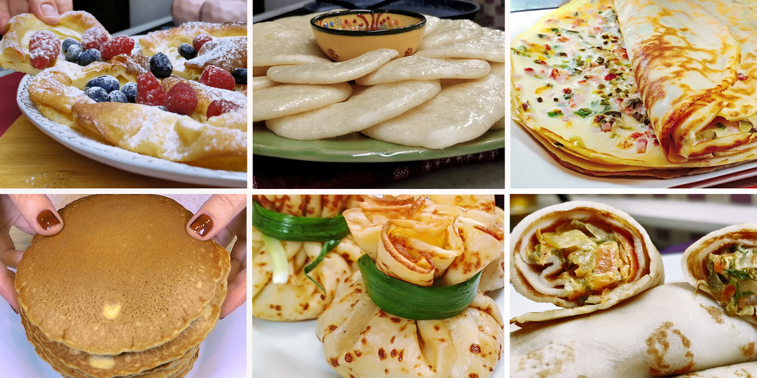 Блины и блинчики, которые пеку на Масленицу из года в год. Сразу 6 изумительных рецептов с начинками и без