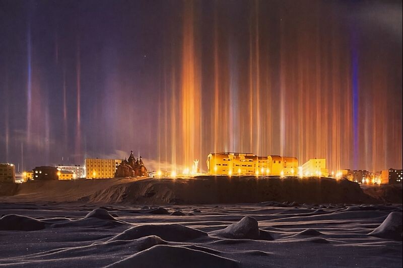 Северное сияние. Анадырь. Фото Вадим Матвеичев