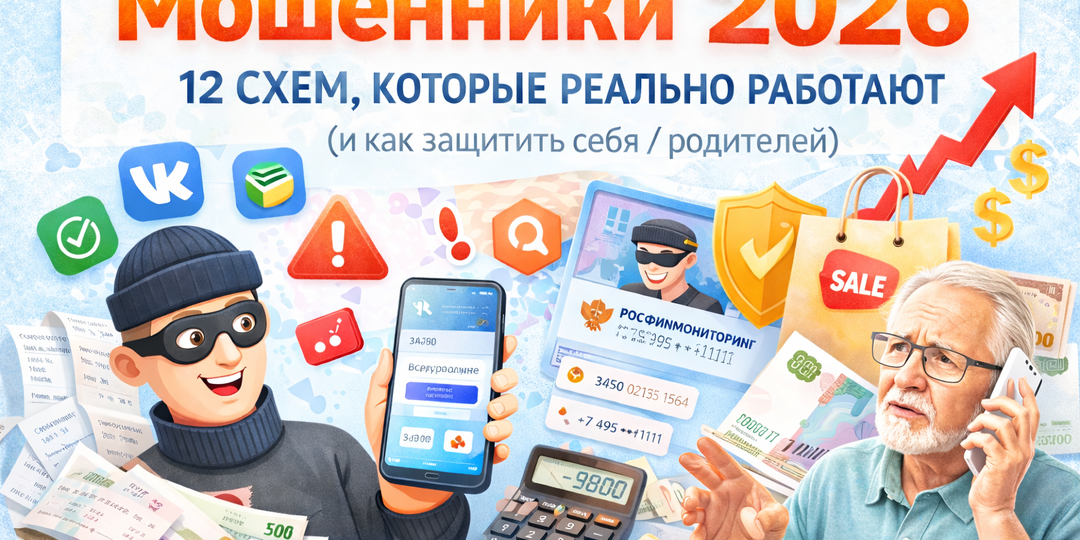 Мошенники 2026: 12 схем, которые реально работают (и как защитить себя/родителей)