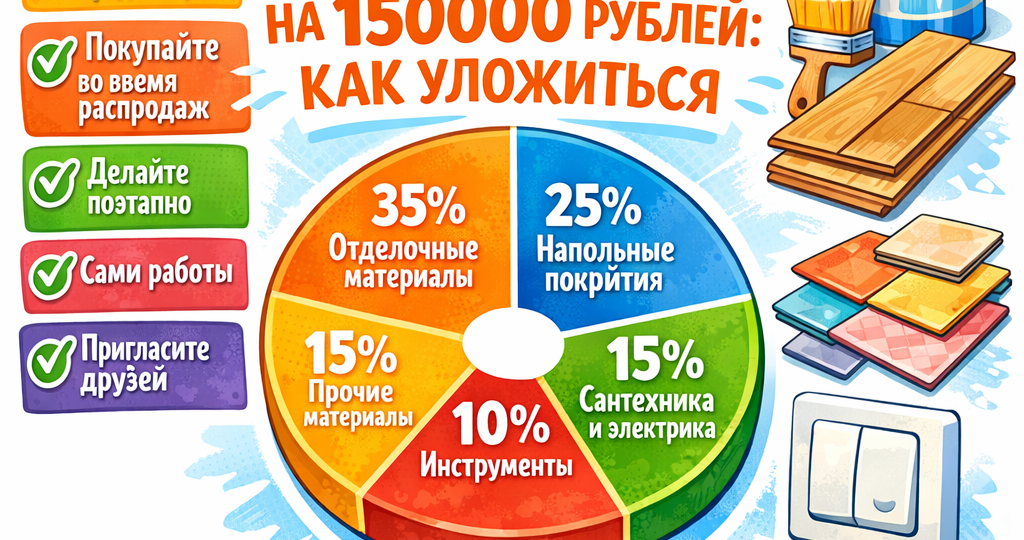 Ремонт квартиры на 150 000 рублей: реально ли обновить жильё с минимальными затратами?