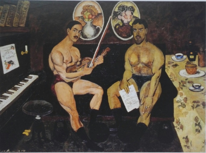 Илья Машков. Автопортрет и портрет Петра Кончаловского, 1910 год