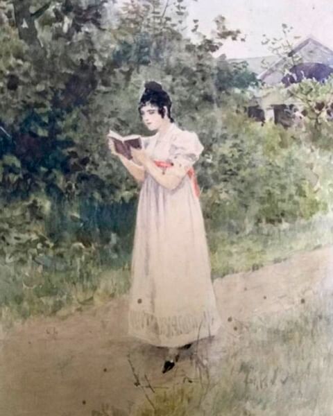 Алексей Степанов. Татьяна. Иллюстрация к роману в стихах Александра Пушкина «Евгений Онегин» (фрагмент). 1902-1903. Государственный музей А.С. Пушкина, Москва