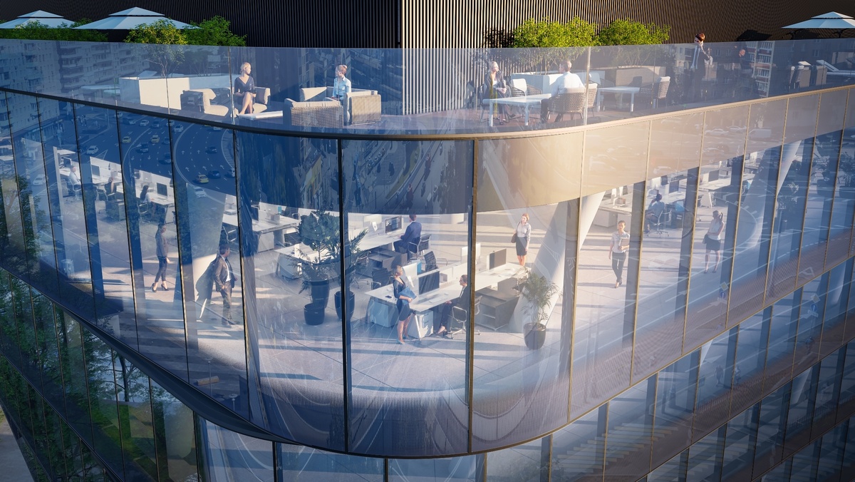 Фасад делового центра Twist