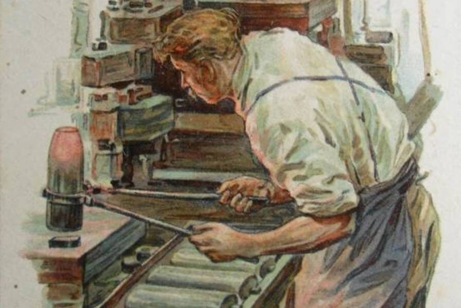     Г. И. Георгиев. Производство снарядов (фрагмент). 1916