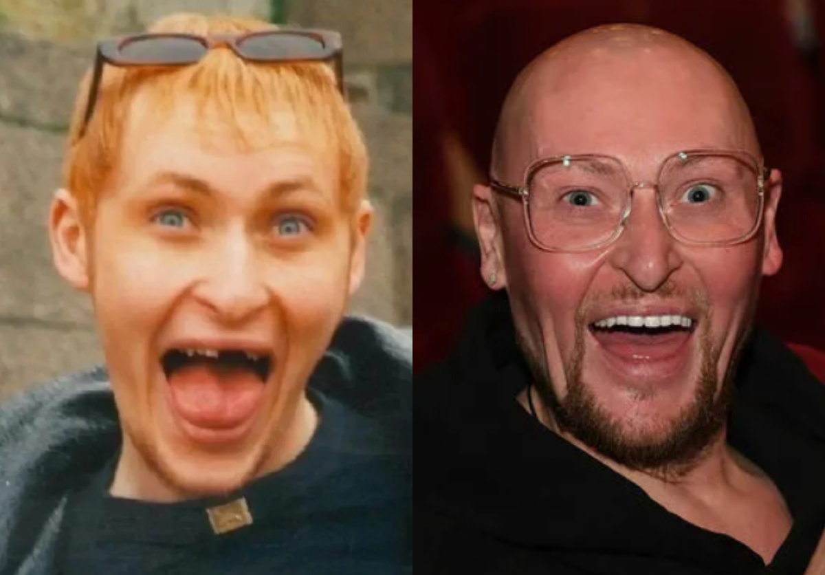 на фото Шура в молодости и сейчас