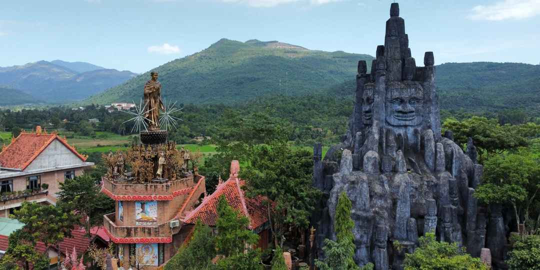 Труднодоступный буддийский храм 1000 лиц в окрестностях Нячанга