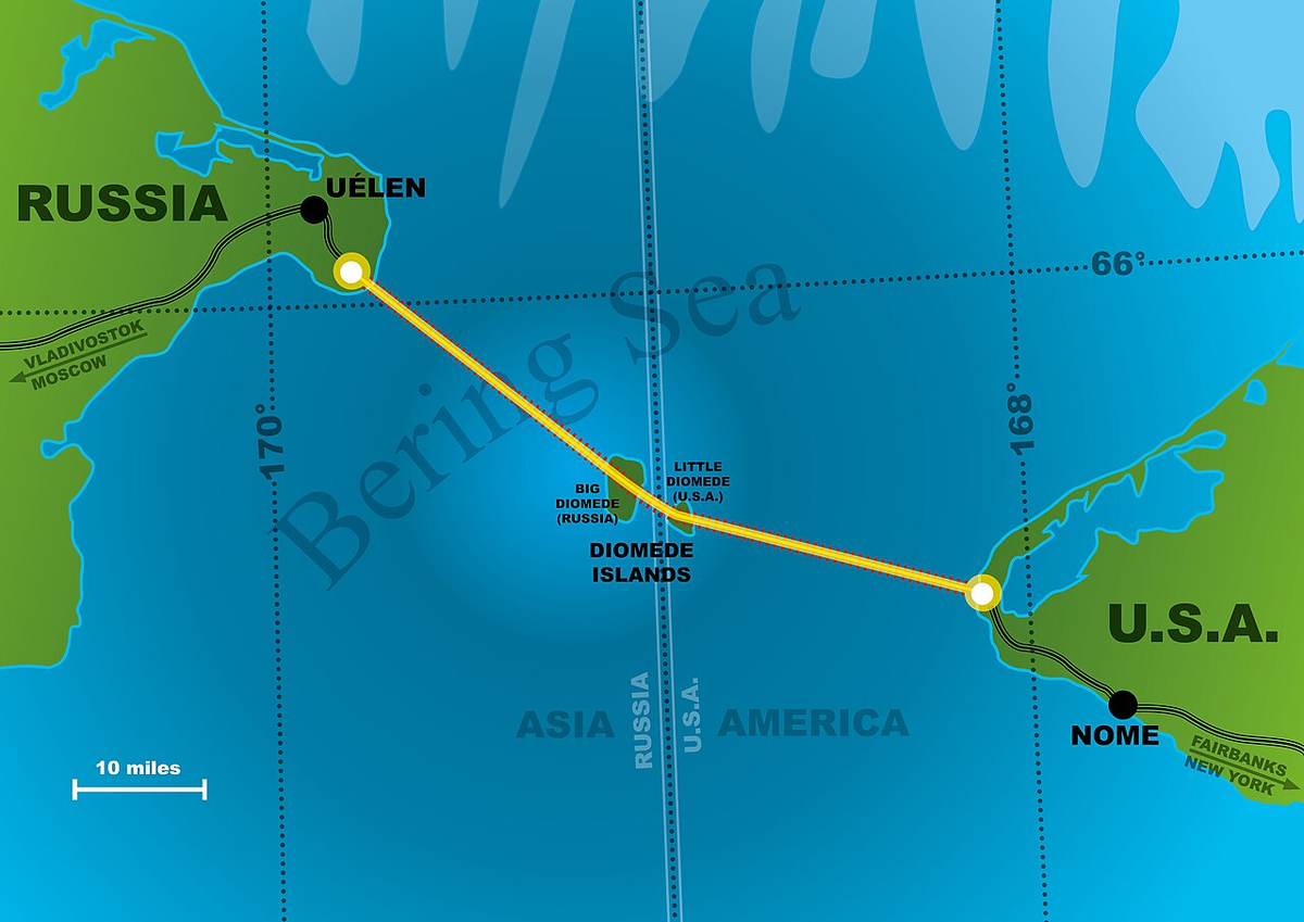 Как можно соединить Россию и США. Фото: wikimedia.org