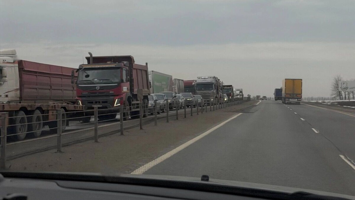    Водители предупредили коллег о глухой пробке на М-4 «Дон» в Ростовской области   Натали / t.me/trassam4don