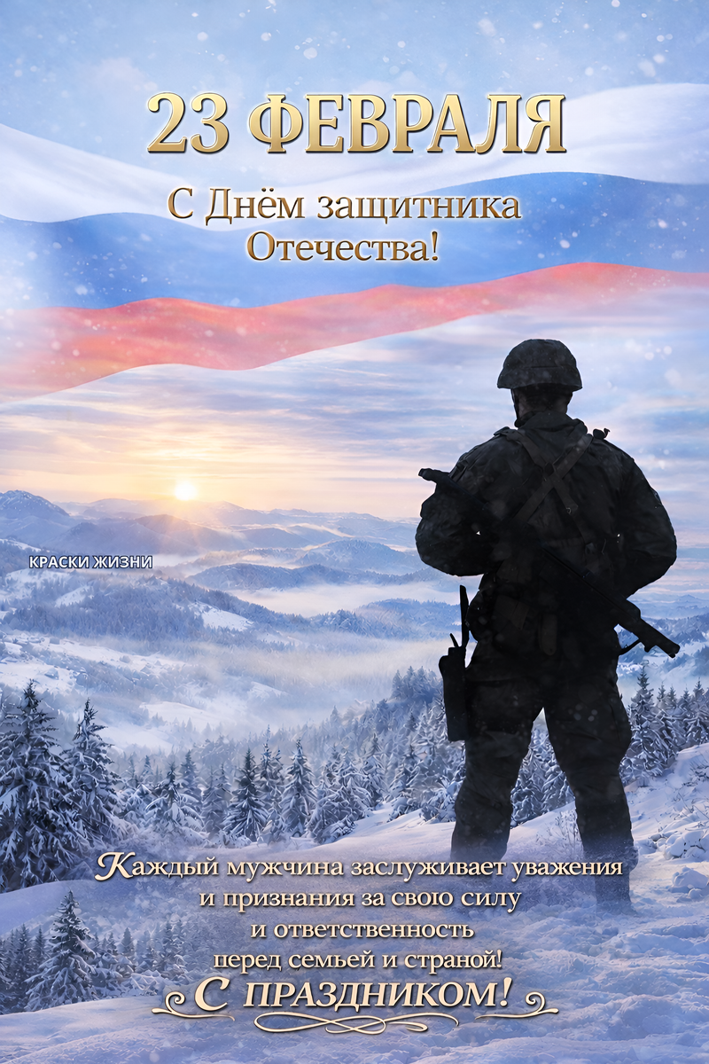 23 Февраля. С Днём защитника Отечества.