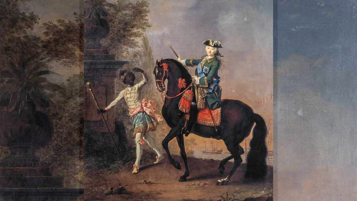 Лукас Пфандцельт. Конный портрет императрицы Елизаветы Петровны с арапчонком-скороходомТретьяковская галерея