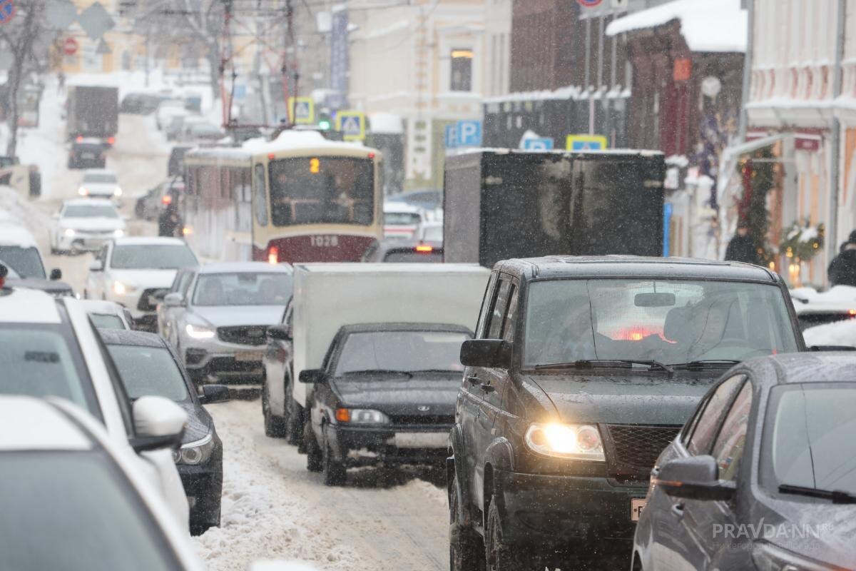    Особенно затруднено движение в центре города