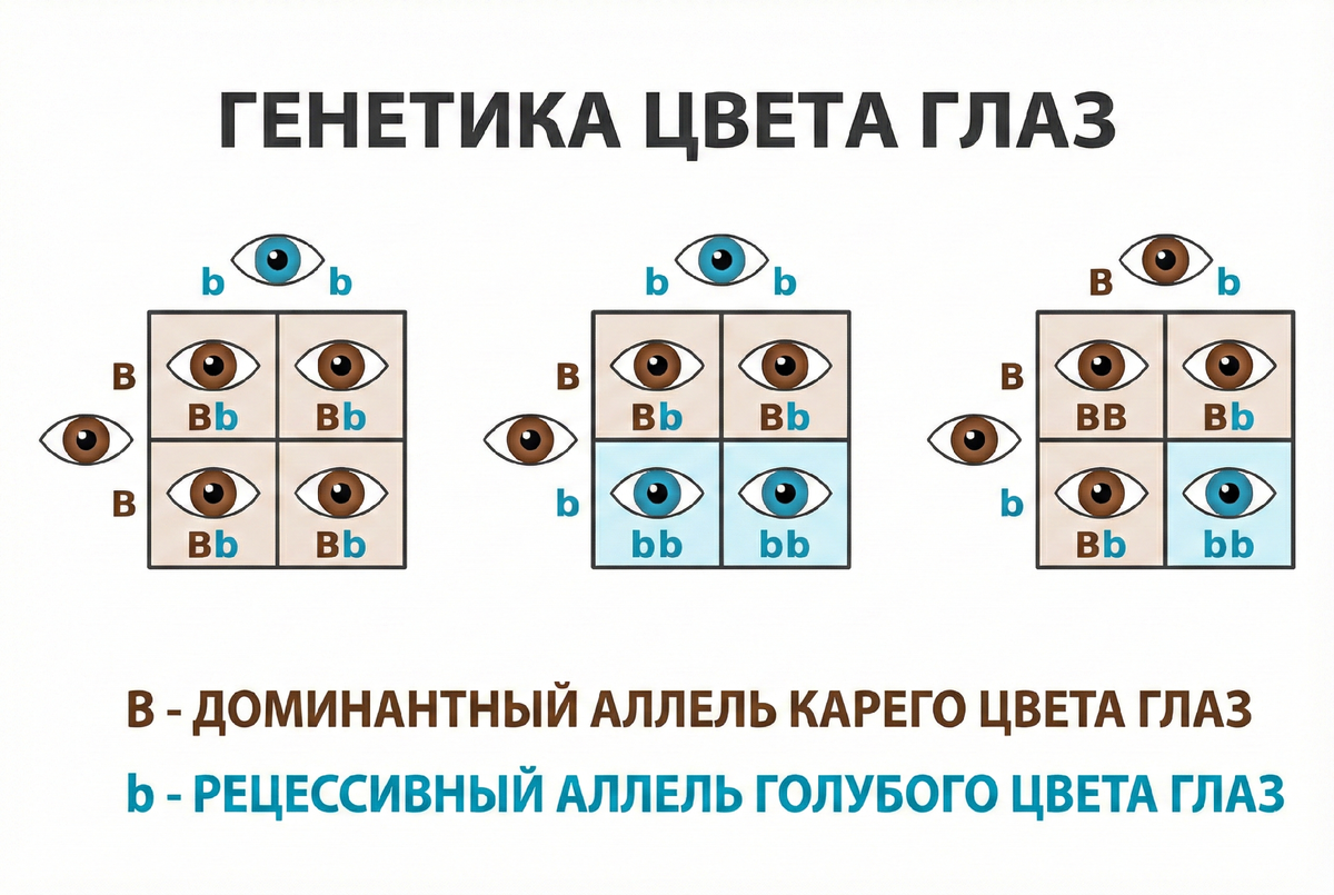 генетика цвета глаз (аллель-это конкретная форма или вариант одного и того же гена)