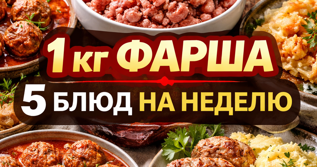 Купила 1 кг фарша - и вот что готовлю целую неделю (без ощущения «опять одно и то же»). Сразу 5 блюд!