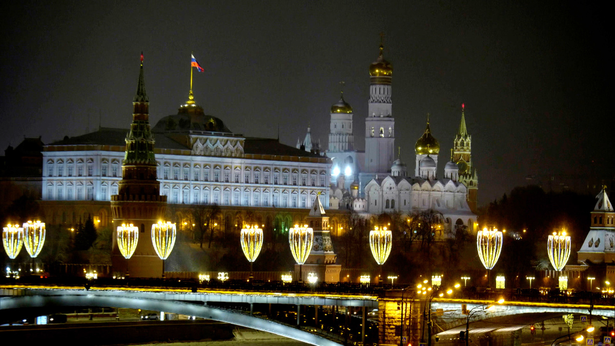    HD Москва Кремль новый год зима вид новогоднее обращение Владимира Путина