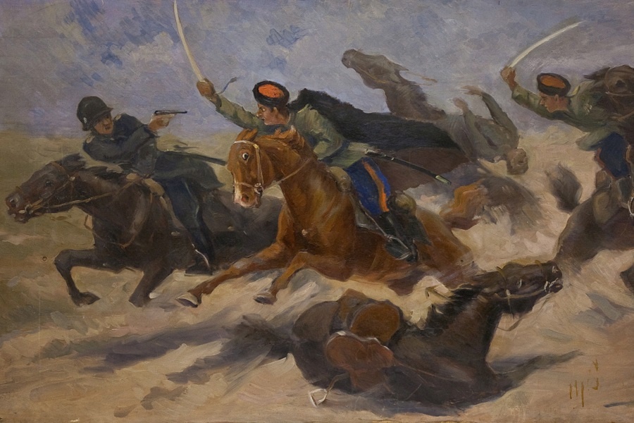 Флеров К.К. Атака кубанцев. Из коллекции Дарвиновского музея